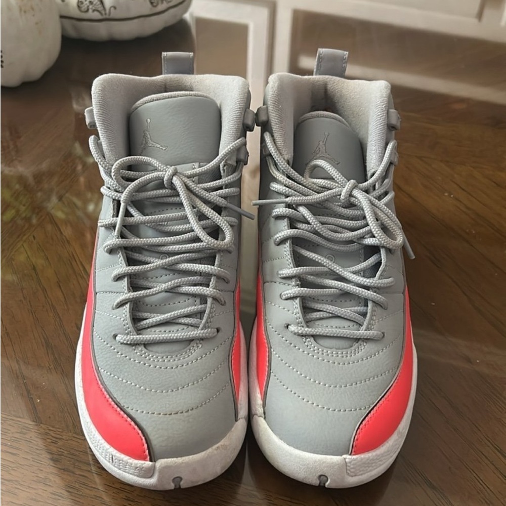 Kids Gray and Red Sneakers